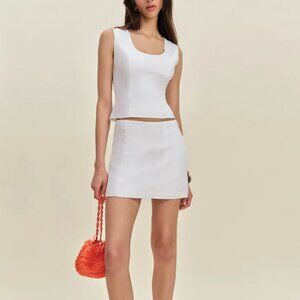 Reformation Lindsey Linen TOP Ivory - Size 6